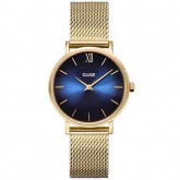 Cluse Minuit Mesh Deep Blue, Gold Colour