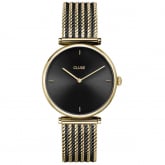 Cluse Triomphe Watch Mesh, Black, Gold colour 