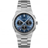 Cluse Vigoureux Chrono Steel Dark Blue, Silver Colour 