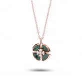 Collier Ptales Diamants et malachite