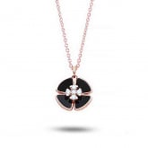 Collier Ptales Diamants et Onyx