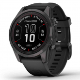 Garmin fenix 7S Pro  Sapphire Solar Edition - Titane - Carbon Gray DLC avec bracelet noir