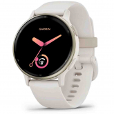 Garmin Vivoactive 5  Boitier ivoire - lunette aluminium Soft Gold - bracelet silicone ivoire