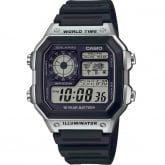 Montre Casio Timeless - WorldTime - Argent & Noir