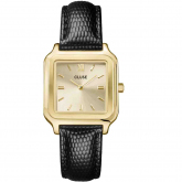 Montre Cluse Gracieuse Watch Leather, Black Lizard, Gold Colour 