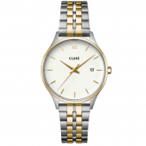 Montre Cluse Minuit Date Watch Steel, Coconut Milk, Bicolor