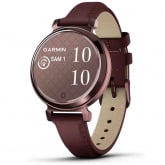 Montre Garmin Lily Classic Dark Bronze avec bracelet en cuir acajou