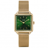 Ttragone Watch Mesh stones Green, Gold Colour 