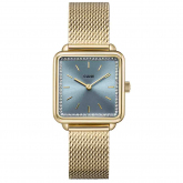 Ttragone Watch Mesh stones Light Blue, Gold Colour 