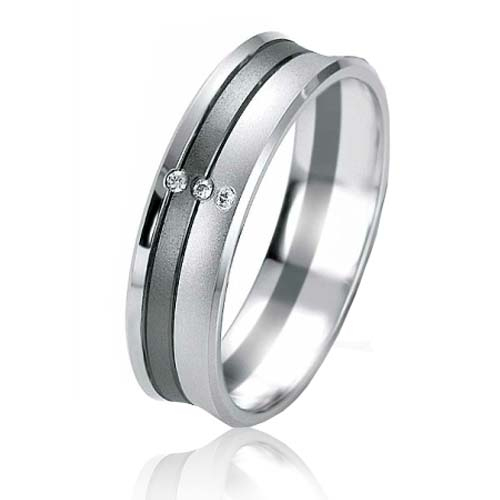 Alliance B. & white 5.5 mm  5.5 mm Or et Ruthenium diamant - Meredith -07153
