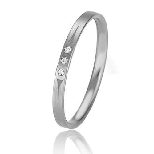 Alliance Basic Light Slim 2 mm 2 mm Platine 950 diamant Salome-04319PT