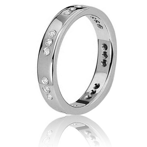 Alliance fidelis en or blanc sertie de diamants 0.21ct Or Blanc - 0.21 ct - Coralie - 60160021G