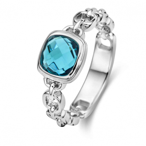 Bague Argent zirconium bleu Naiomy  - Taaria