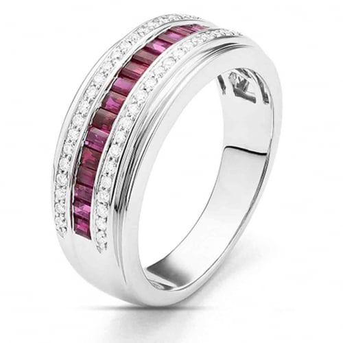 Bague diamants et rubis diamant Or 18 ct - 750/1000 -  - R7101FMPWAF0K
