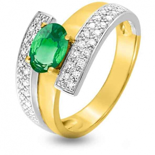 Bague Emeraude en Or Jaune diamant Carla - MK034BEB5

