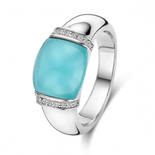 Bague en argent avec pierre bleue Naiomy Silver - Anas