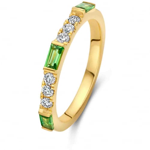 Bague Pierre fine Tsavorite en Or Jaune Nina