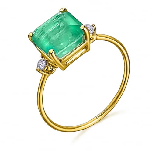 Bague Quartz Vert et Topaze Blanche - Lecarr - lizabeth - GA095OA