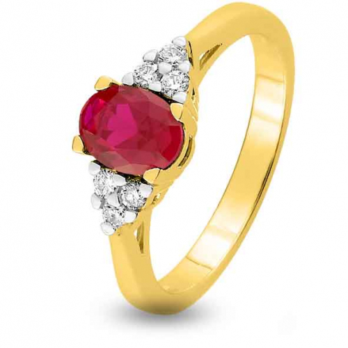 Bague Rubis diamant Or 18 ct - 750/1000 - Milena - 1.6101.R3
