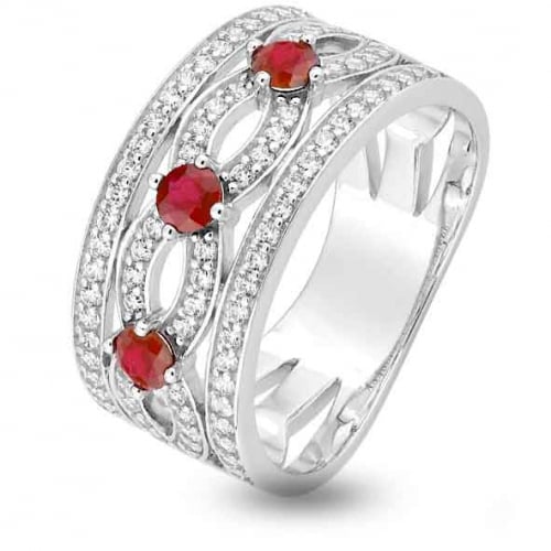 Bague Rubis et Diamants diamant Or 18 ct - 750/1000 - Mitiana - 1.6188.R1
