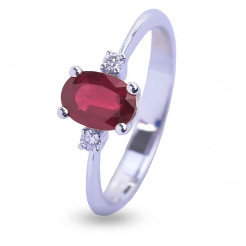 Bague Rubis et Diamants diamant Or 18 ct - 750/1000 - Sarah - AB0043R-FR
