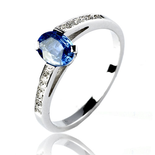 Bague saphir en Or Blanc diamant Kimberley -12513 SA
