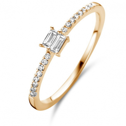 Bague solitaire accompagne Or jaune 0.16 ct  - 063430A