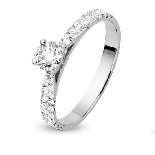 Bague solitaire diamants pav de diamants  0.47 ct Maelys 0.15 ct - 4S236-0.15