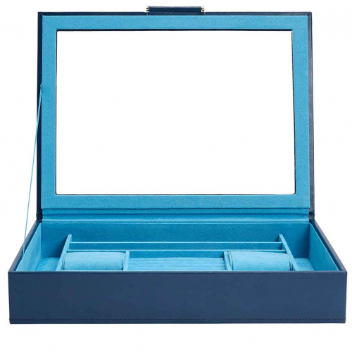 Bote  Bijoux Wolf 1834 - Sophia Jewelry Box w/ Window- Indigo - 392417