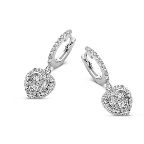  Boucles d'oreilles argent - coeur serties d'oxydes- Naiomy - Vanira