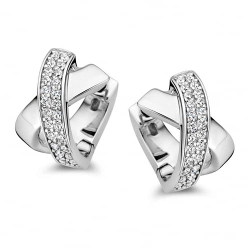 Boucles d'oreilles argent pavage zirconium - Naiomy - Ariella