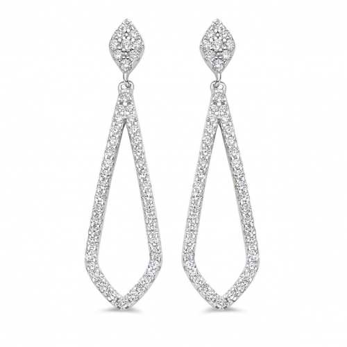 Boucles d'oreilles argent pavage zirconium - Naiomy - Ivanna