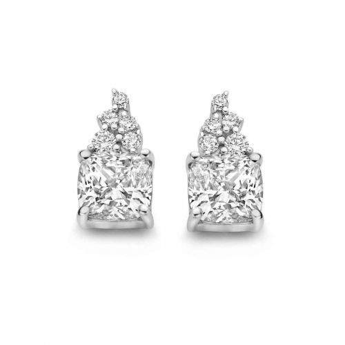 Boucles d'oreilles Argent pavage zirconium - Naiomy - Lushai