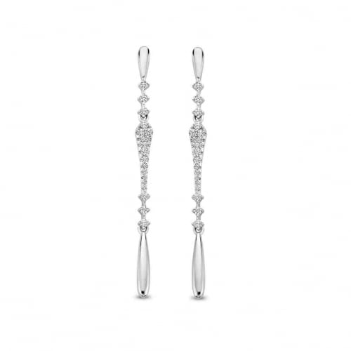 Boucles d'oreilles argent pendantes zirconium - Naiomy - Cecilia