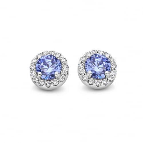 Boucles d'oreilles Argent pierre bleu et zirconium - Naiomy - Raiura