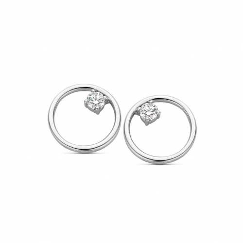 Boucles d'oreilles Argent serties de Zirconium -  Naiomy - Agnessa