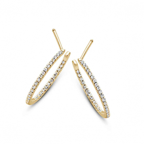 Boucles d'Oreilles Croles Diamants   0.25 ct et Or 18 ct - 750/1000 Larissa - 93P720A