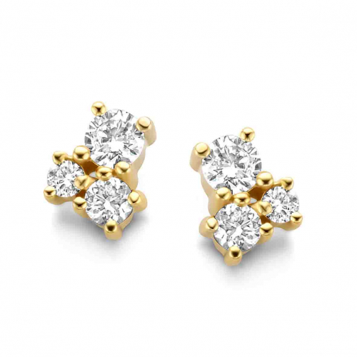 Boucles d'oreilles Diamants 0.16 ct et Or 18 ct - 750/1000 Teorina - 064463A