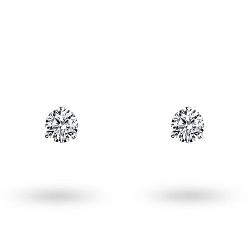 Boucles d'oreilles Diamants sertie 3 griffes systme Alpa  0.1 ct et Or 18 ct - 750/1000 Anthea - E2851FMPWAY02