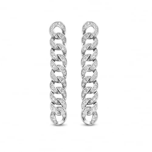 Boucles d'oreilles en argent serties de zirconium Naiomy Silver - Kristina