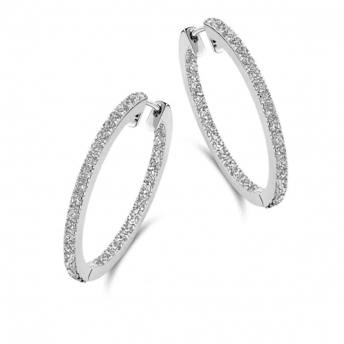 Boucles d'oreilles en argent serties de zirconium Naiomy Silver - Mizuki