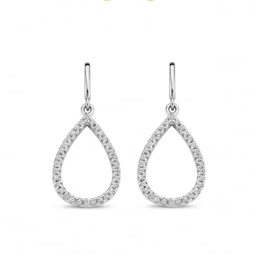 Boucles d'oreilles pendantes en argent serti d'oz Naiomy - Lorelei