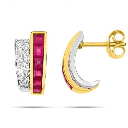 Boucles d'oreilles rubis diamant Meredith - ML209BRB