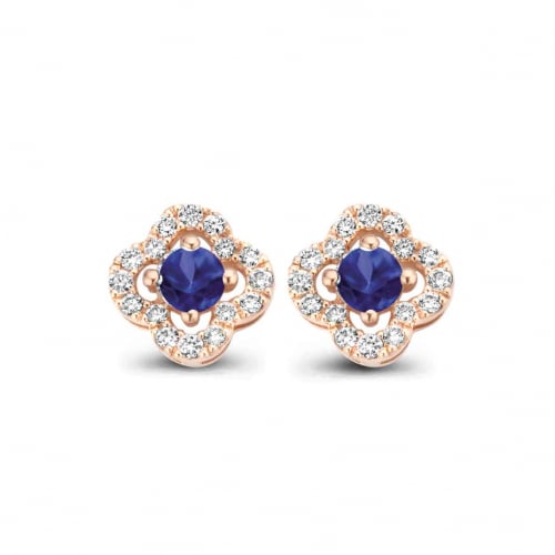 Boucles d'oreilles saphir bleu et diamants One More - Salina 063067SA
