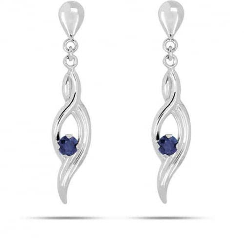 Boucles d'Oreilles Saphir   Or Blanc Cla - 8365GS