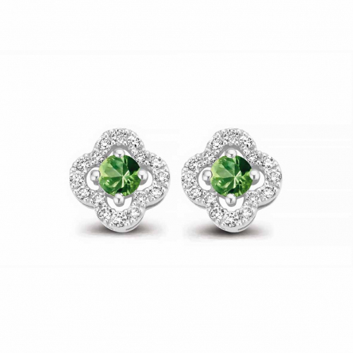 Boucles d'oreilles saphir vert et diamants One More - Salina 062777EA
