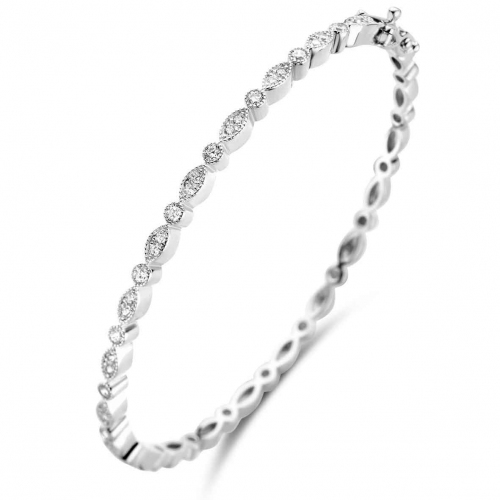 Bracelet Argent serti de zirconium - Naiomy - Camille