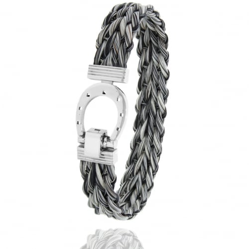 Bracelet Crin de cheval fermoir acier en Crin de cheval et acier g Jeanne -900CHGCAC