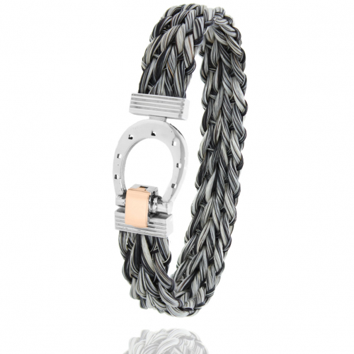 Bracelet Crin de cheval fermoir acier et or en Crin de cheval, acier et or 0.2g Takashi -910CHGCORrose