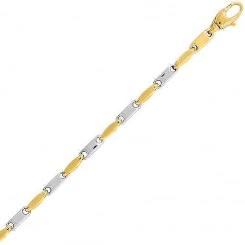 Bracelet or jaune et blanc 3mm - 4.25g Mihiarii- 7320G-B